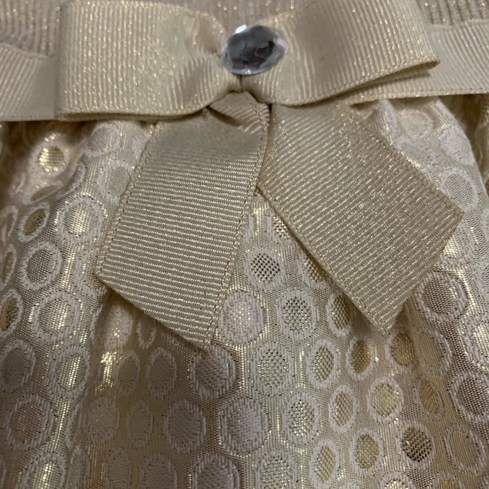 NWT Bonnie Jean Baby Girl Gold Fancy Dress - Size 12 Months - Picture 8 of 10